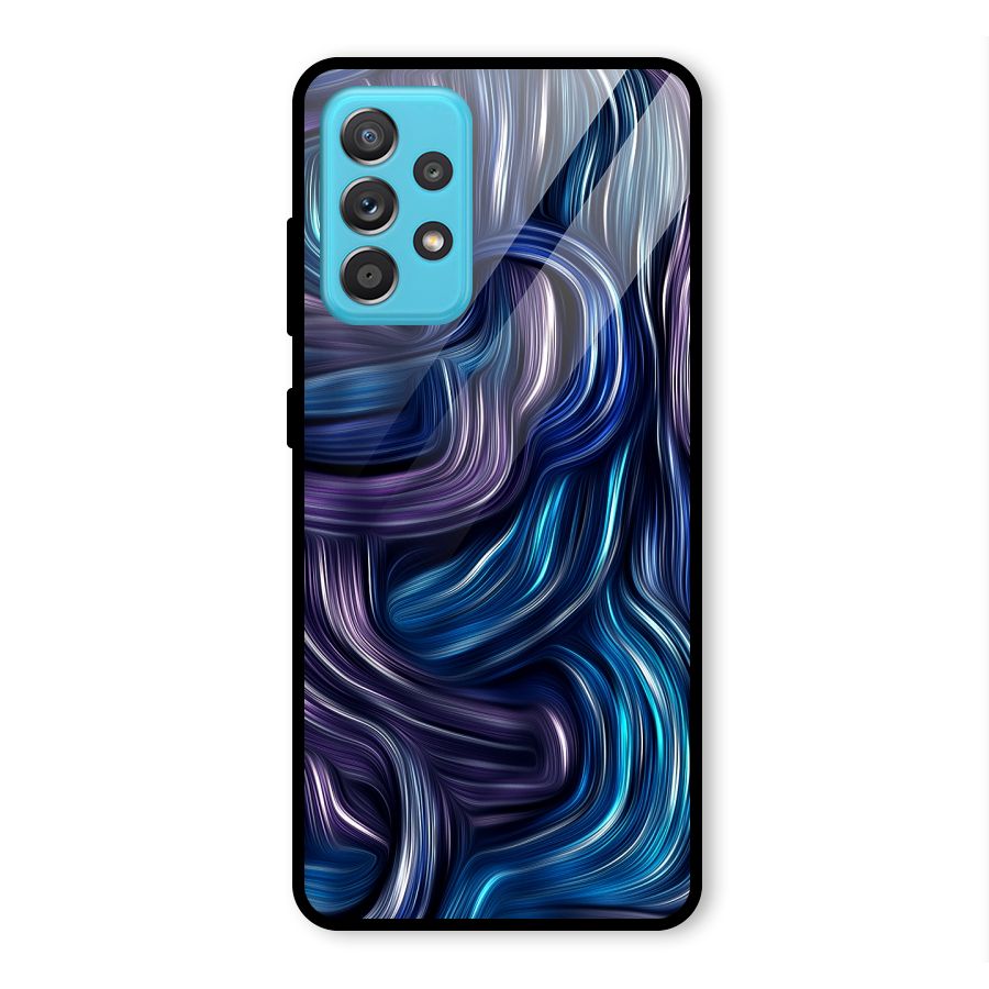 Blue and Purple Oil Paint Glass Back Case for Galaxy A52