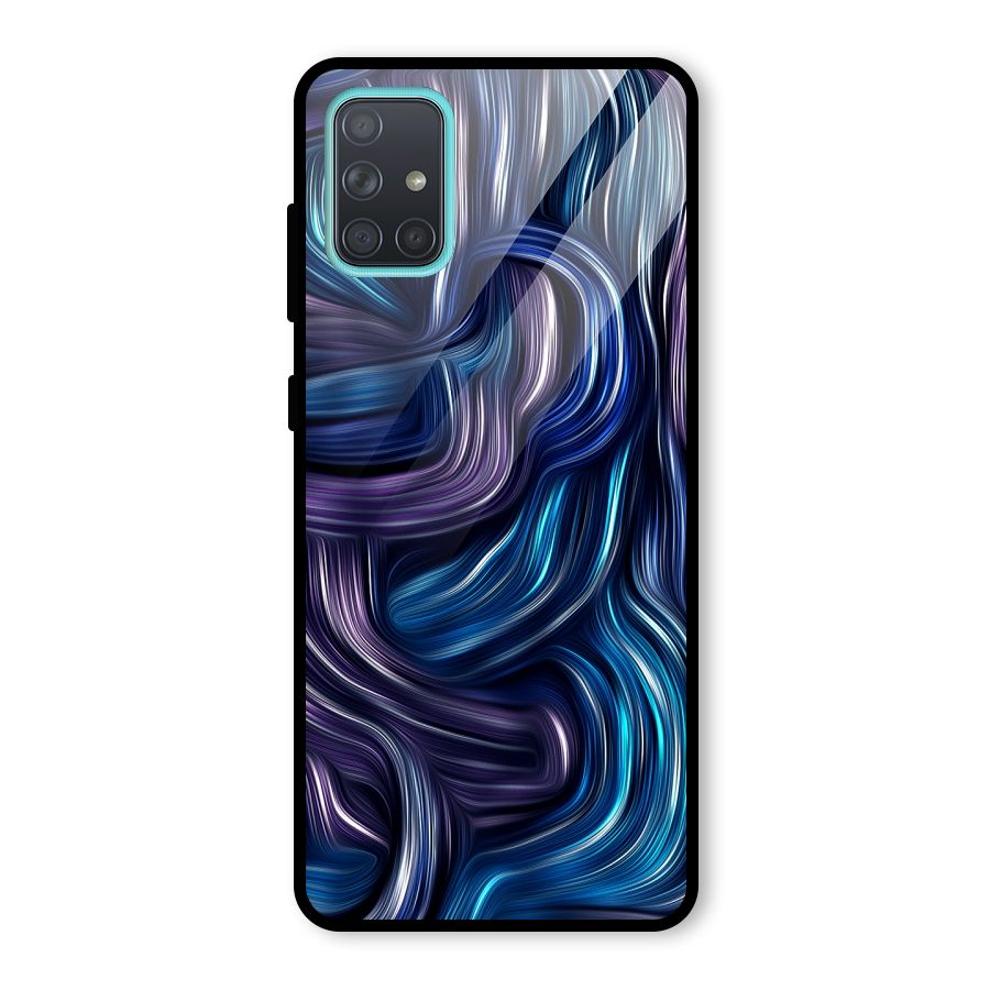 Blue and Purple Oil Paint Glass Back Case for Galaxy A71