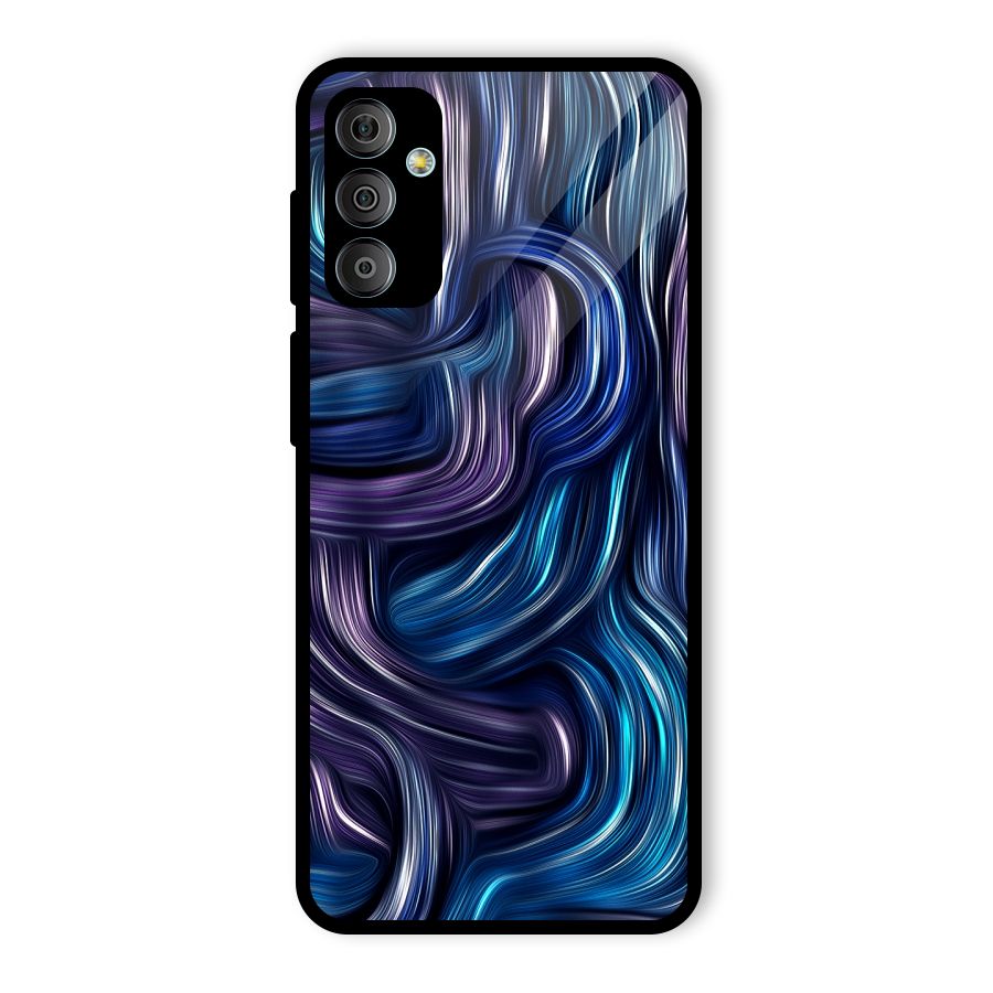 Blue and Purple Oil Paint Glass Back Case for Galaxy F23