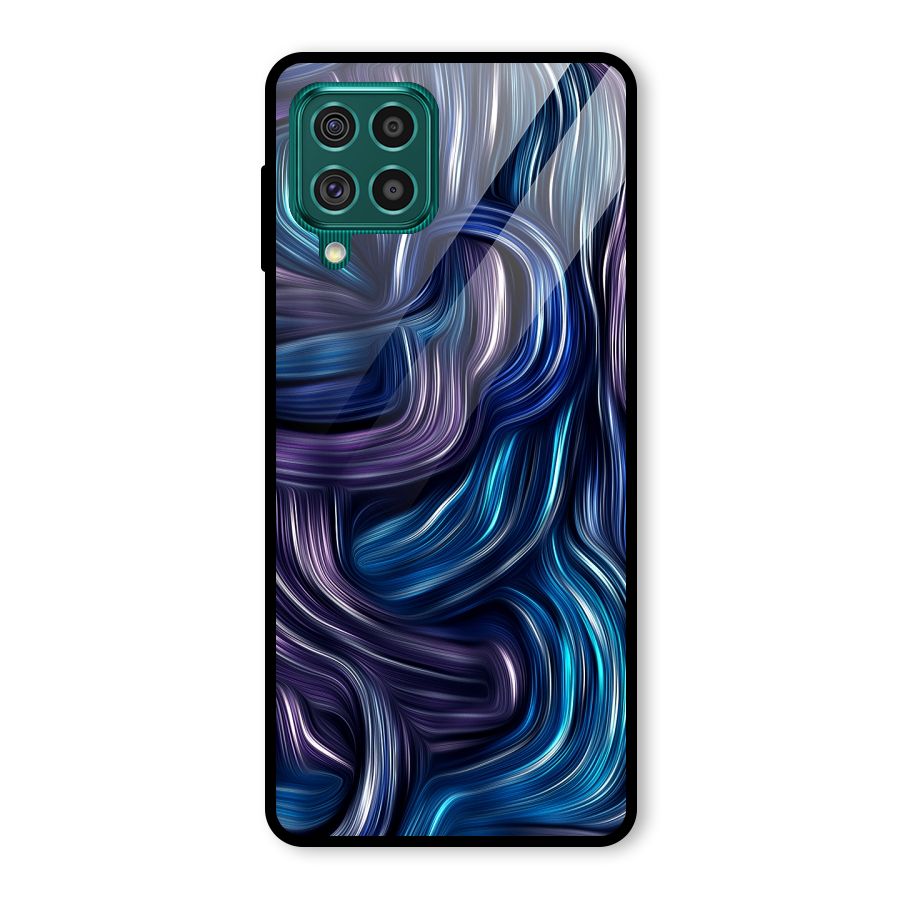 Blue and Purple Oil Paint Glass Back Case for Galaxy F62