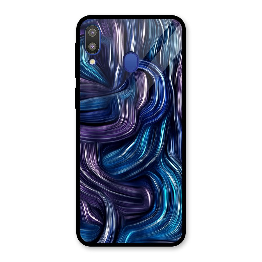Blue and Purple Oil Paint Glass Back Case for Galaxy M20