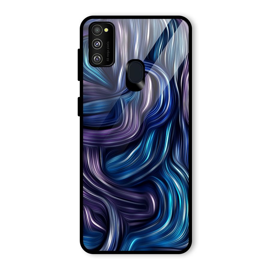 Blue and Purple Oil Paint Glass Back Case for Galaxy M21