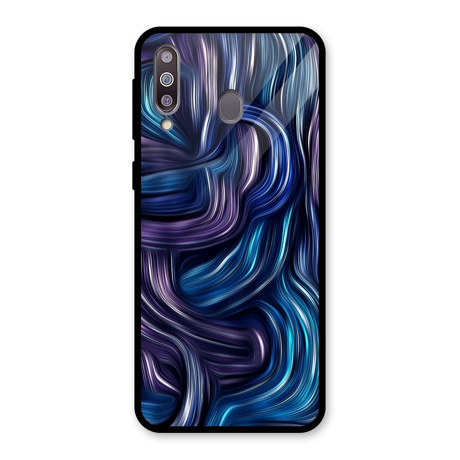 Blue and Purple Oil Paint Glass Back Case for Galaxy M30