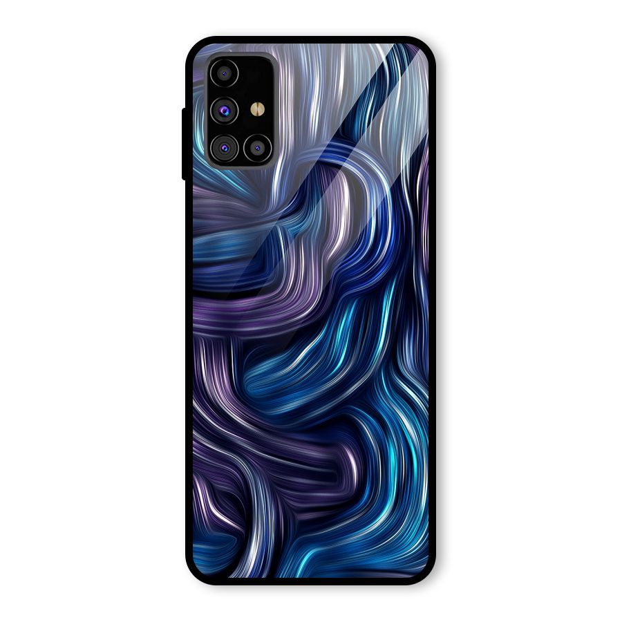 Blue and Purple Oil Paint Glass Back Case for Galaxy M31s