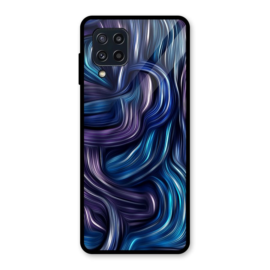 Blue and Purple Oil Paint Glass Back Case for Galaxy M32