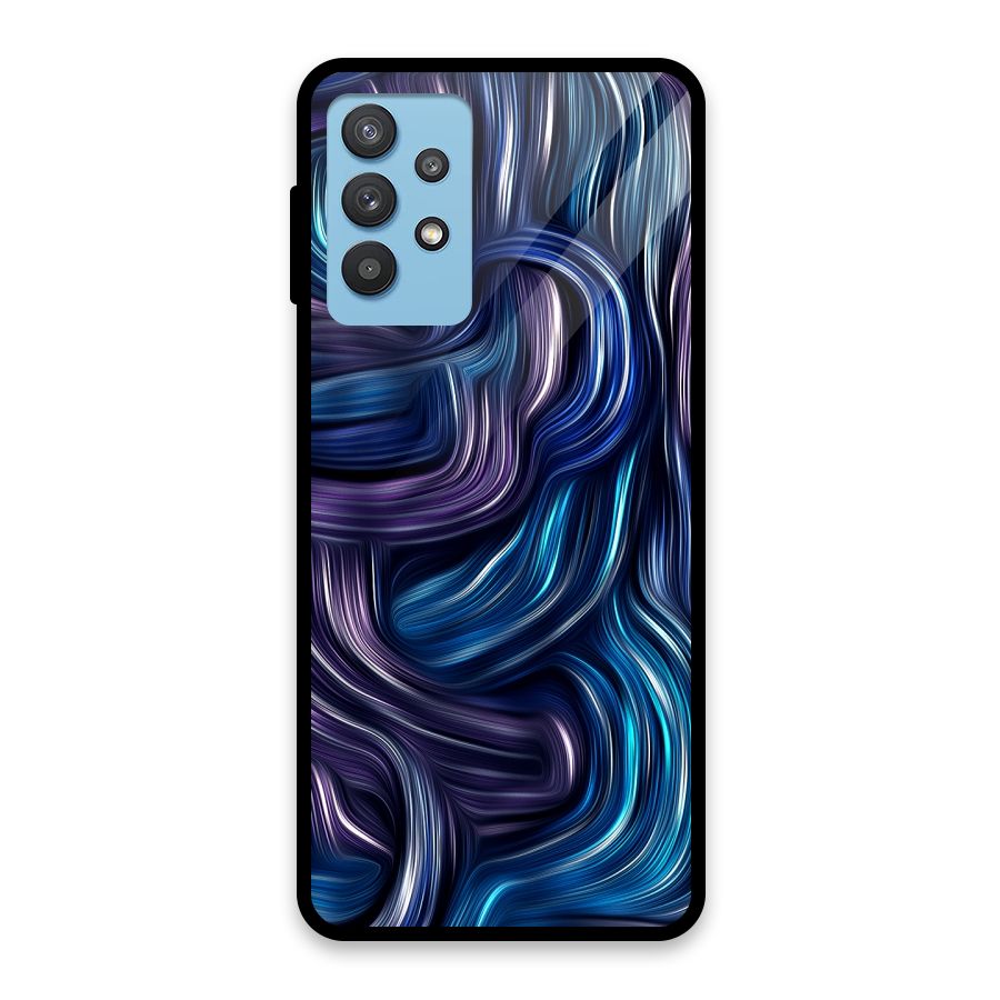 Blue and Purple Oil Paint Glass Back Case for Galaxy M32 5G