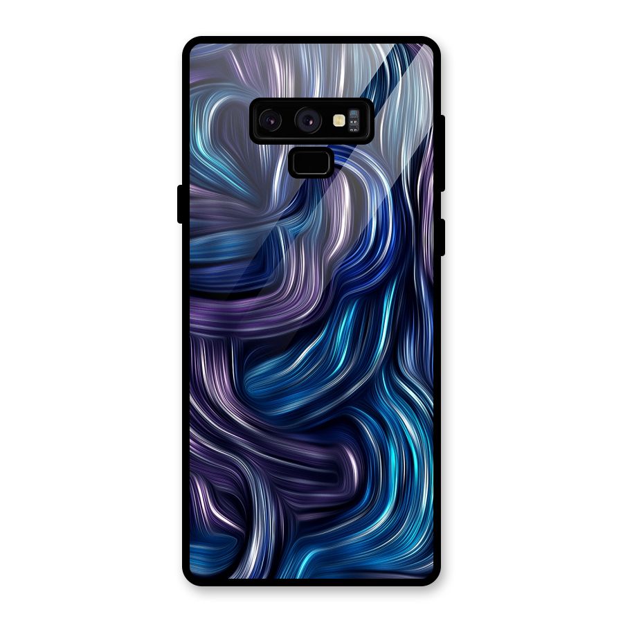 Blue and Purple Oil Paint Glass Back Case for Galaxy Note 9