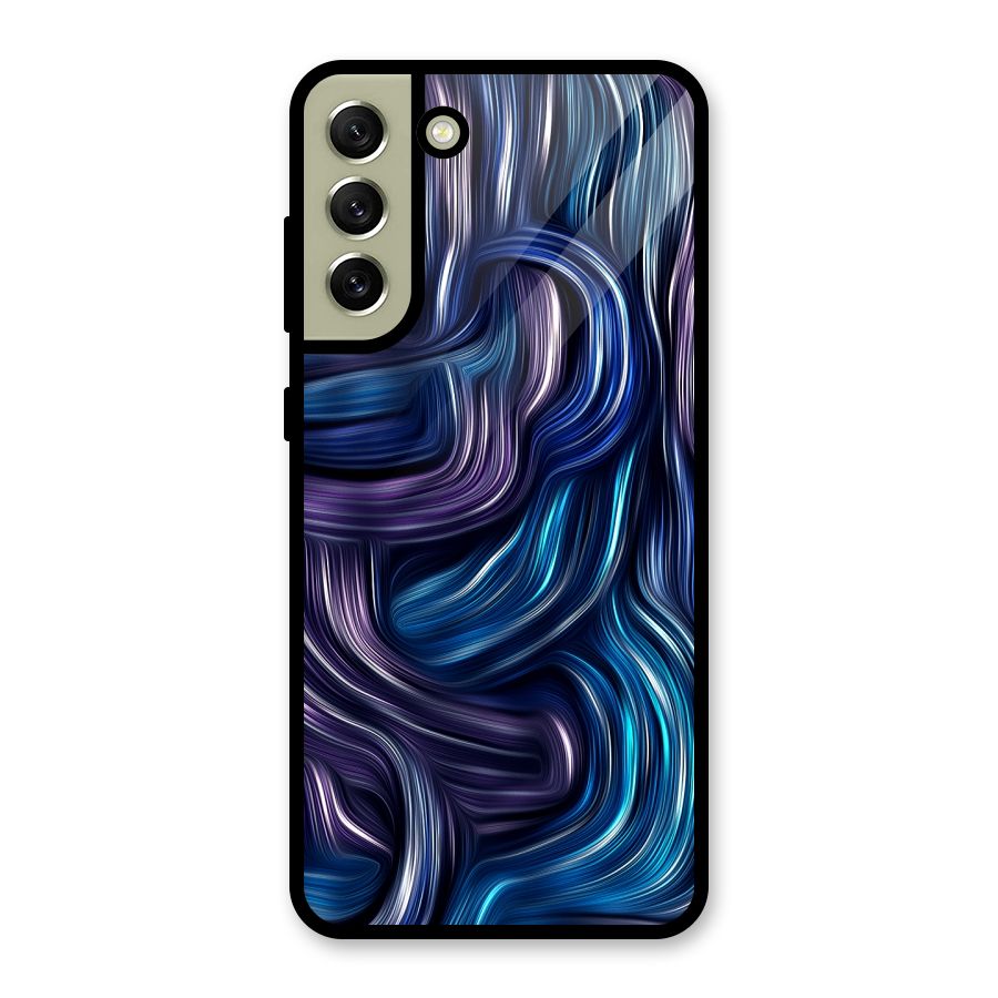Blue and Purple Oil Paint Glass Back Case for Galaxy S21 FE 5G