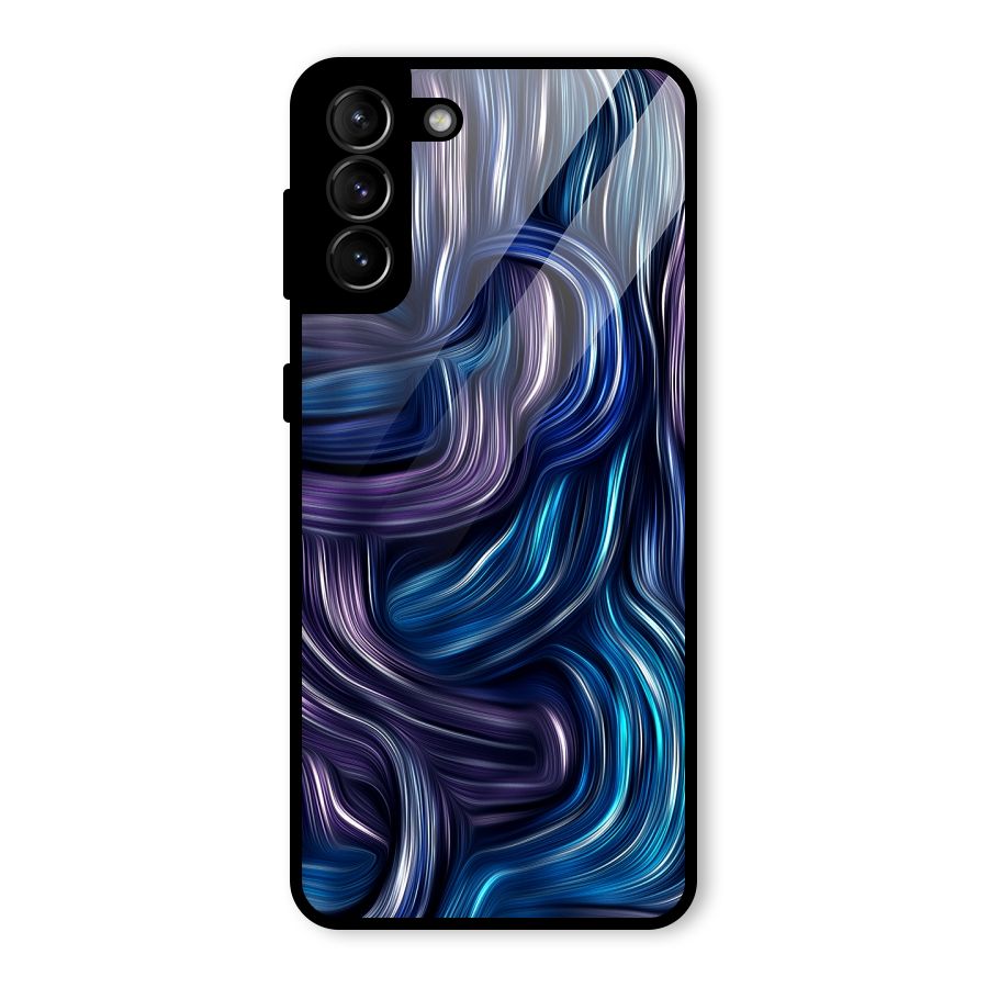 Blue and Purple Oil Paint Glass Back Case for Galaxy S21 Plus