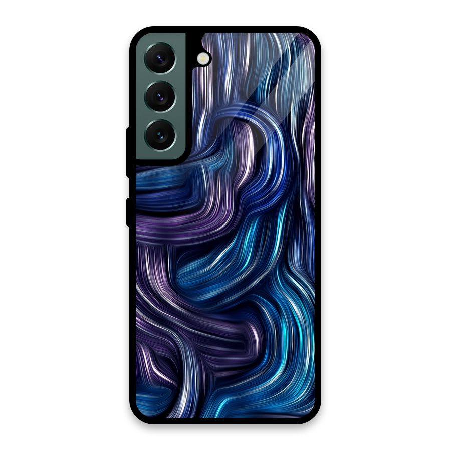 Blue and Purple Oil Paint Glass Back Case for Galaxy S22 5G