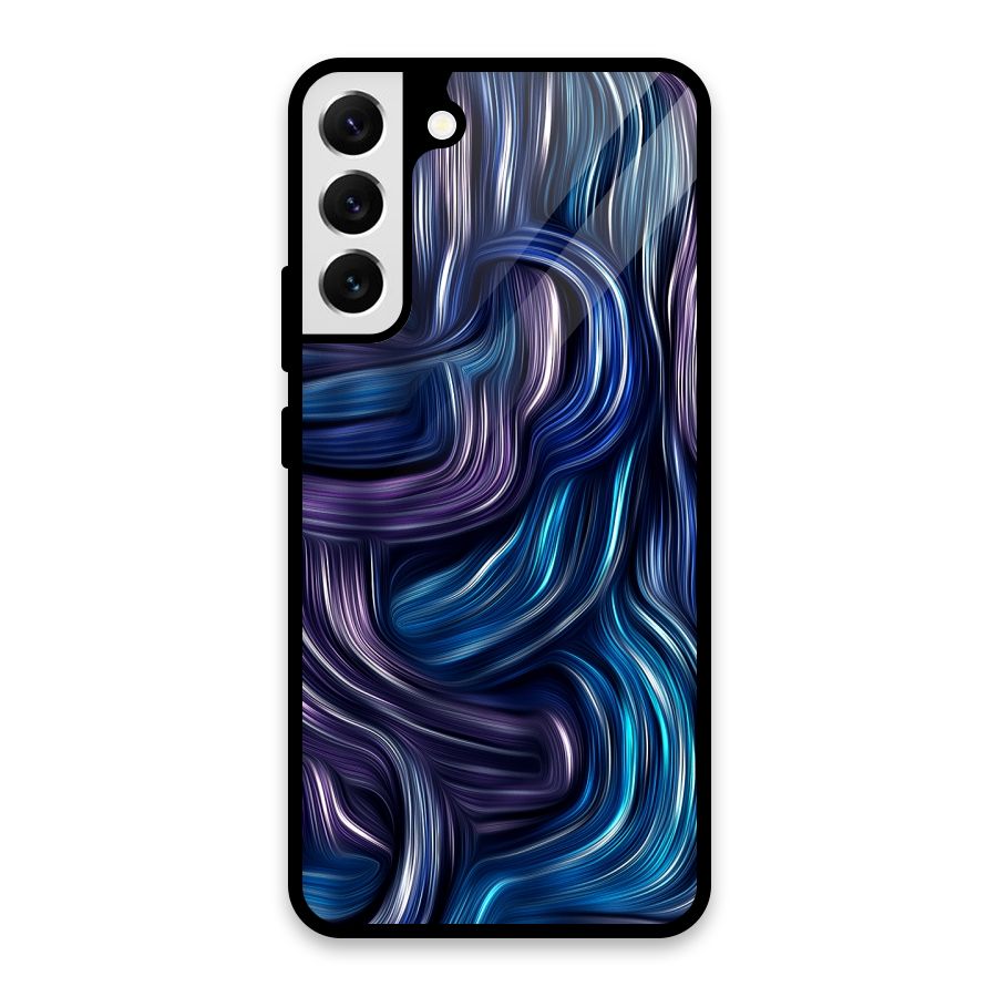 Blue and Purple Oil Paint Glass Back Case for Galaxy S22 Plus 5G