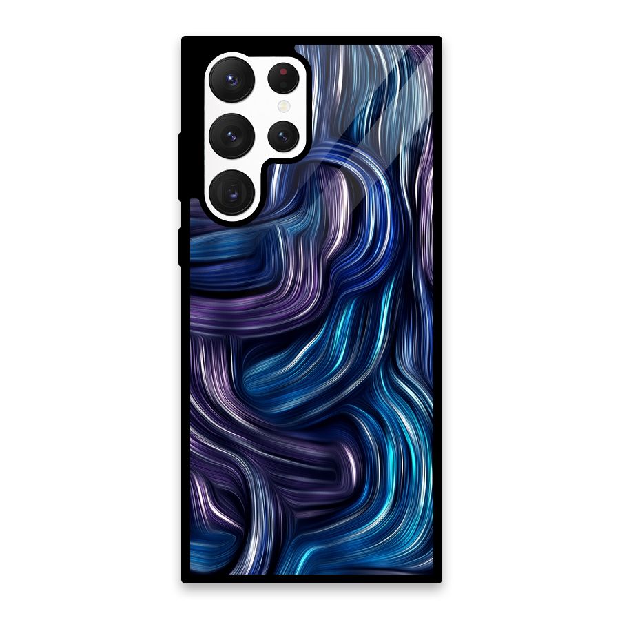 Blue and Purple Oil Paint Glass Back Case for Galaxy S22 Ultra 5G