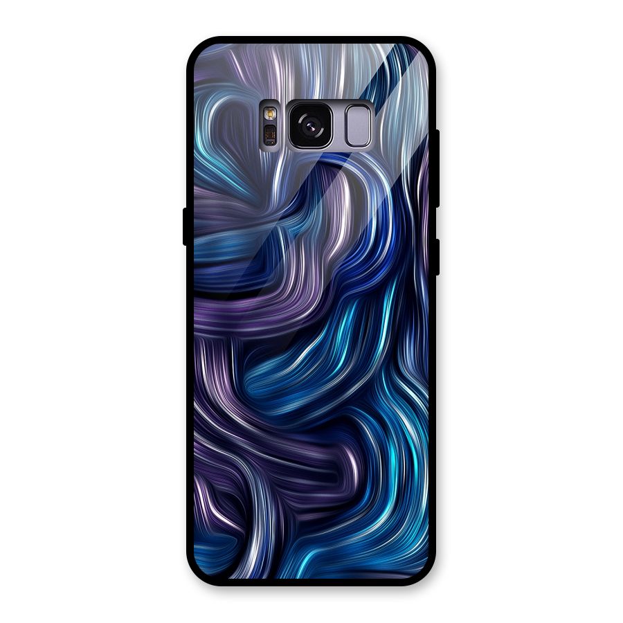 Blue and Purple Oil Paint Glass Back Case for Galaxy S8