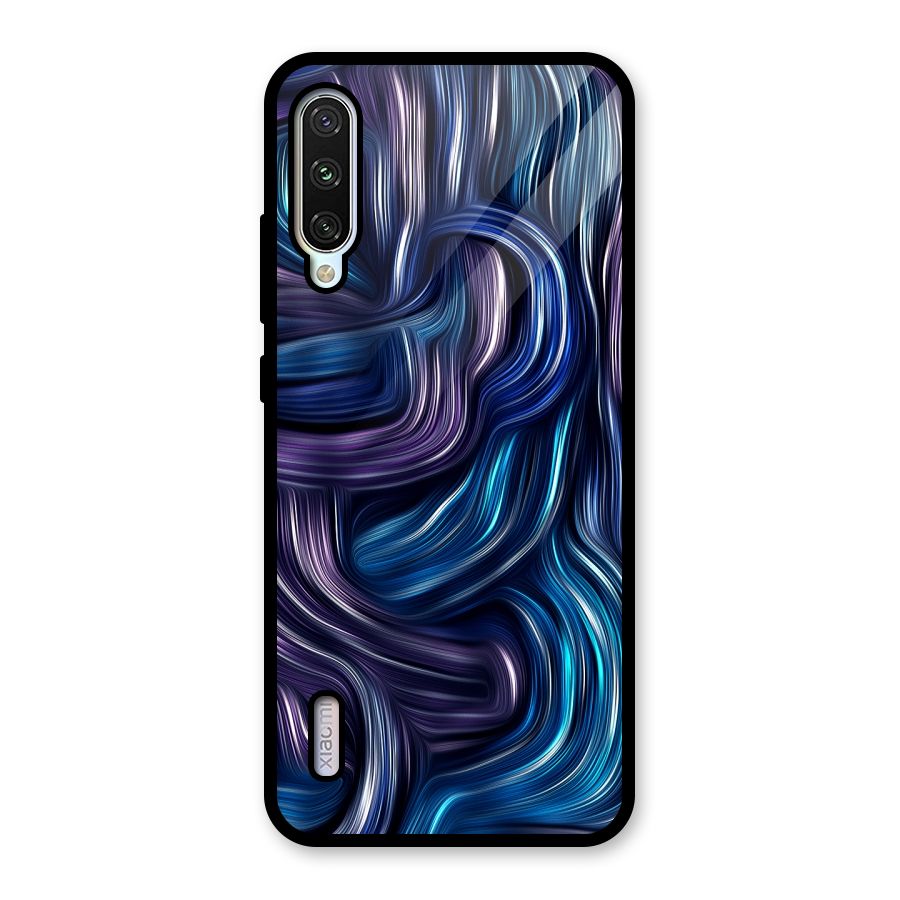 Blue and Purple Oil Paint Glass Back Case for Mi A3