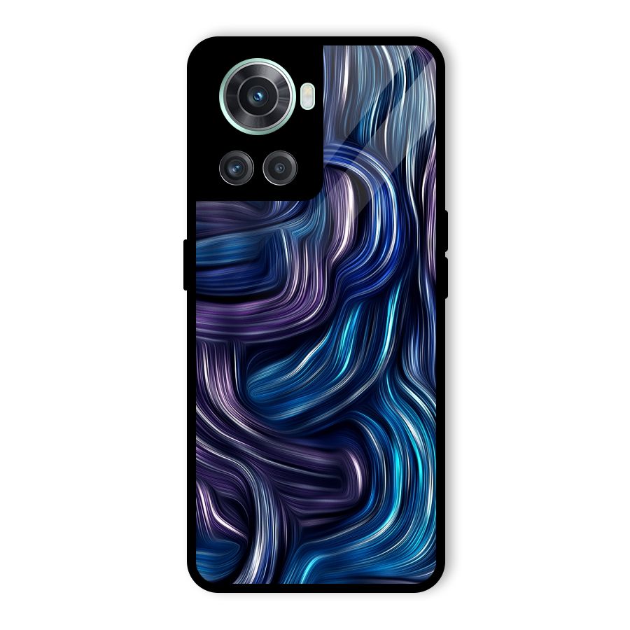 Blue and Purple Oil Paint Glass Back Case for OnePlus 10R