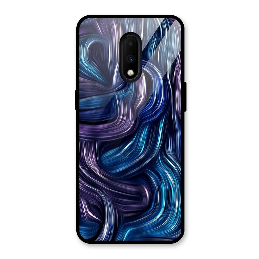 Blue and Purple Oil Paint Glass Back Case for OnePlus 7