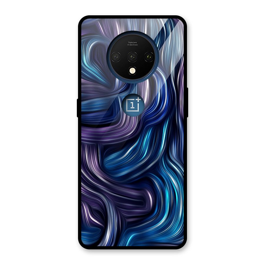 Blue and Purple Oil Paint Glass Back Case for OnePlus 7T