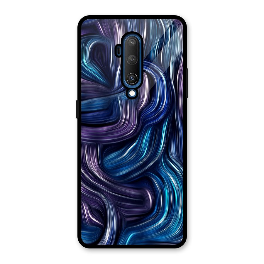 Blue and Purple Oil Paint Glass Back Case for OnePlus 7T Pro