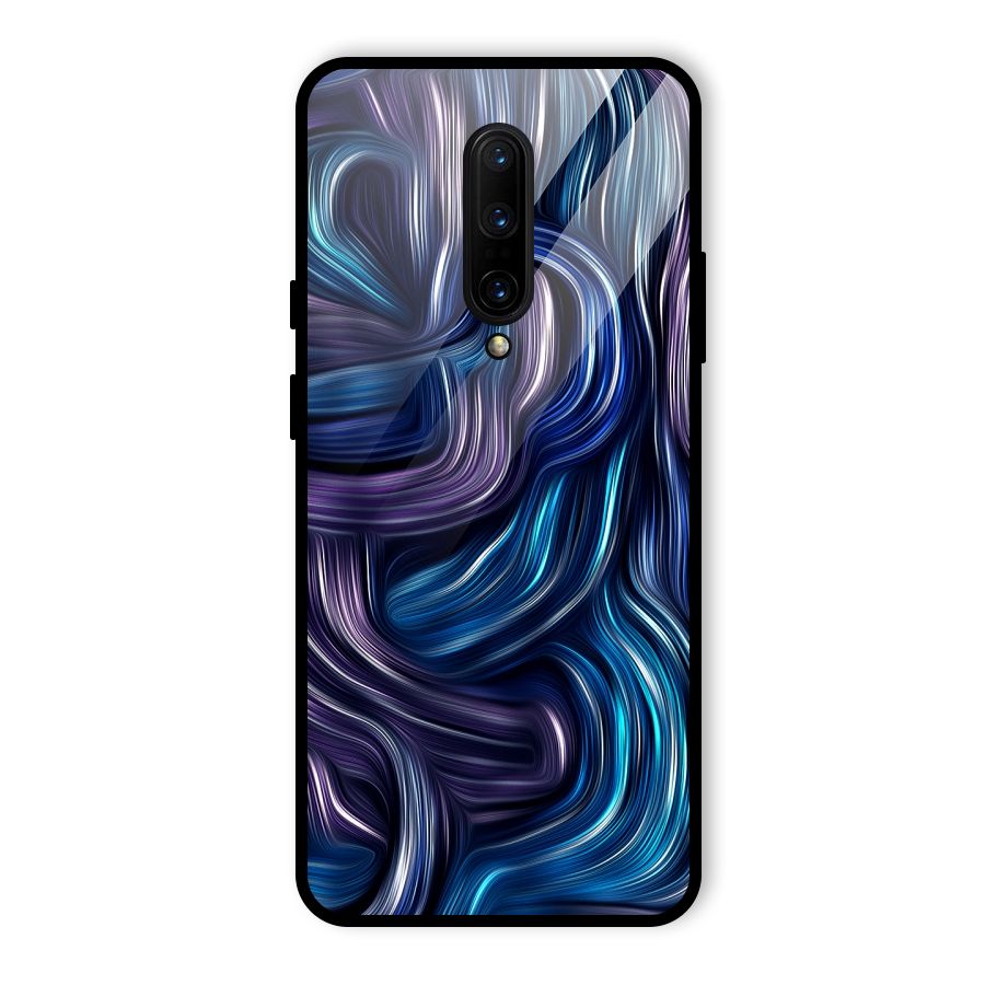 Blue and Purple Oil Paint Glass Back Case for OnePlus 7 Pro