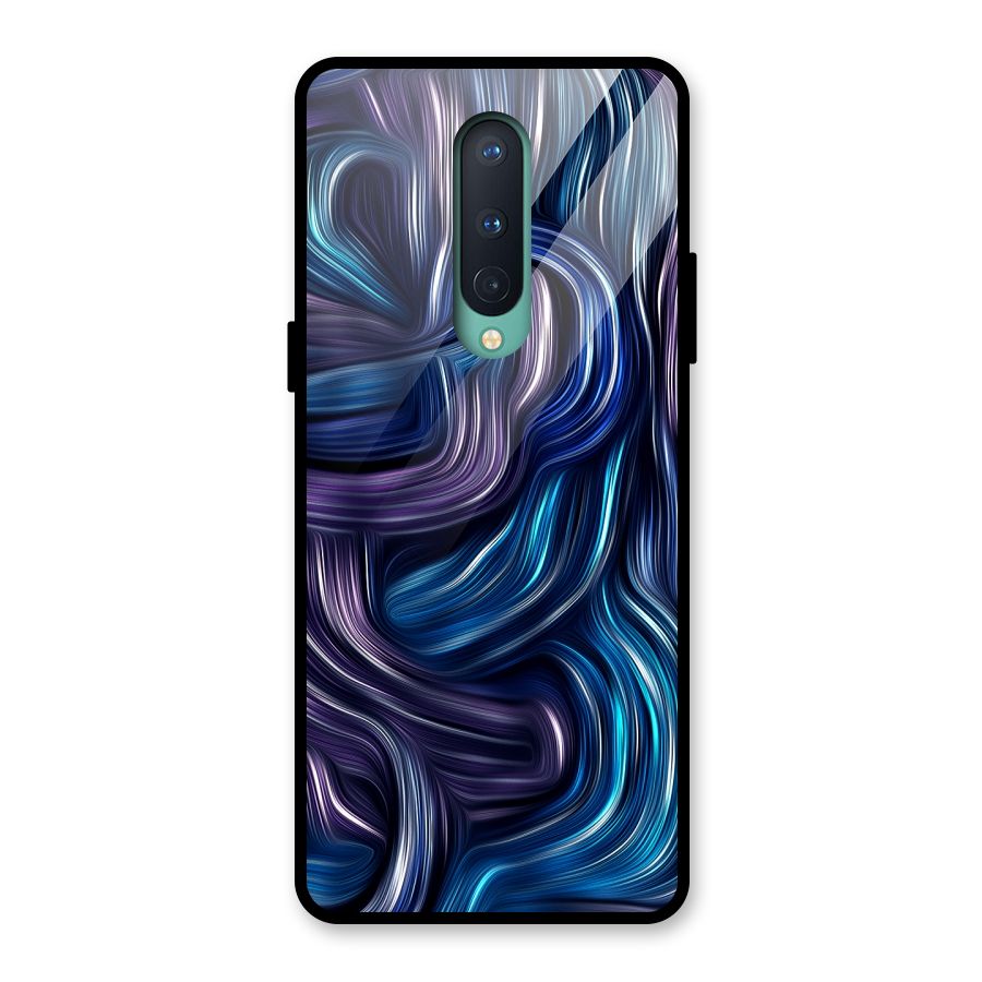 Blue and Purple Oil Paint Glass Back Case for OnePlus 8