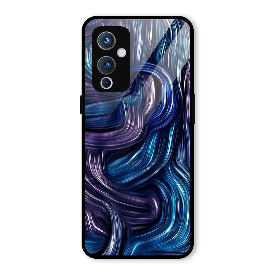 Blue and Purple Oil Paint Glass Back Case for OnePlus 9