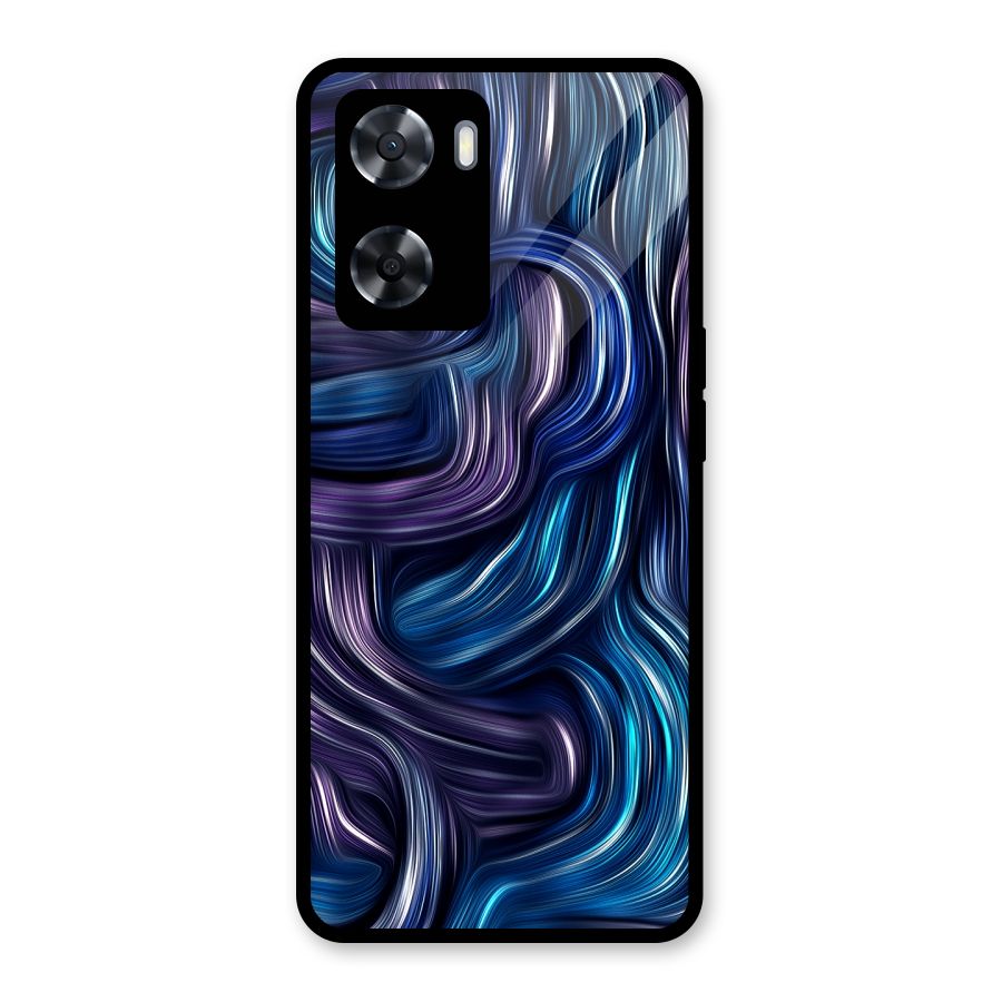 Blue and Purple Oil Paint Glass Back Case for Oppo A57 2022