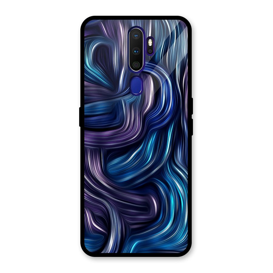 Blue and Purple Oil Paint Glass Back Case for Oppo A9 (2020)