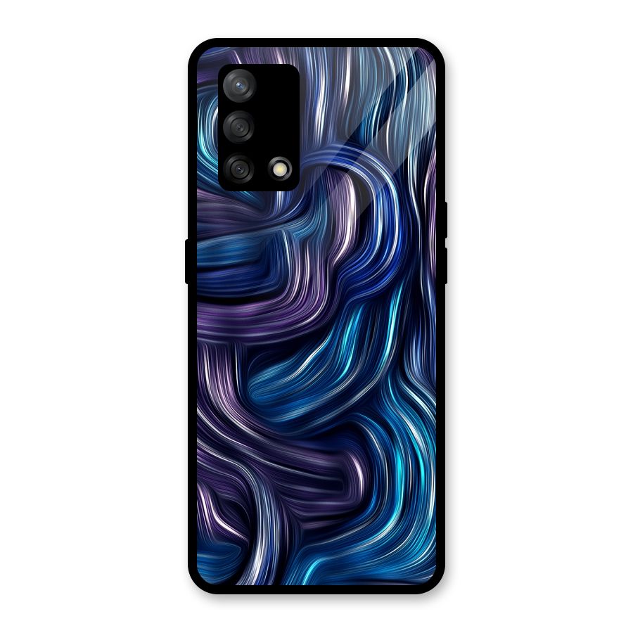 Blue and Purple Oil Paint Glass Back Case for Oppo F19