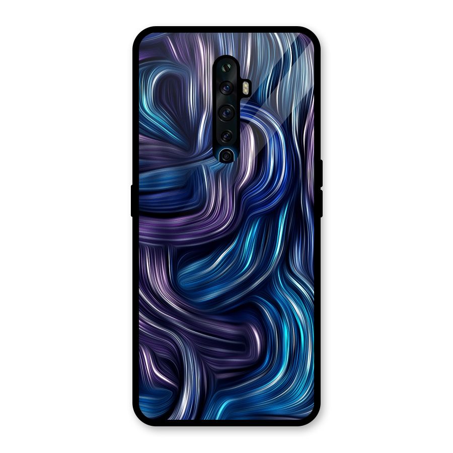 Blue and Purple Oil Paint Glass Back Case for Oppo Reno2 F