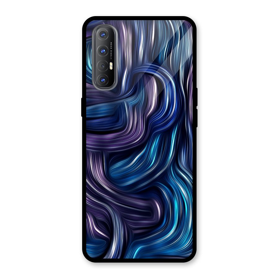 Blue and Purple Oil Paint Glass Back Case for Oppo Reno3 Pro