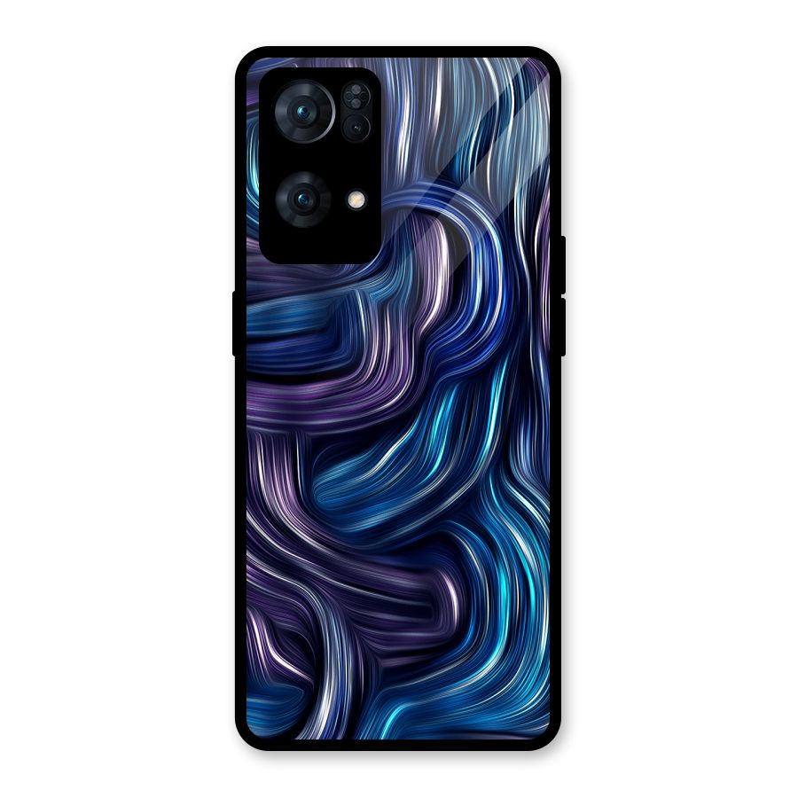 Blue and Purple Oil Paint Glass Back Case for Oppo Reno7 Pro 5G