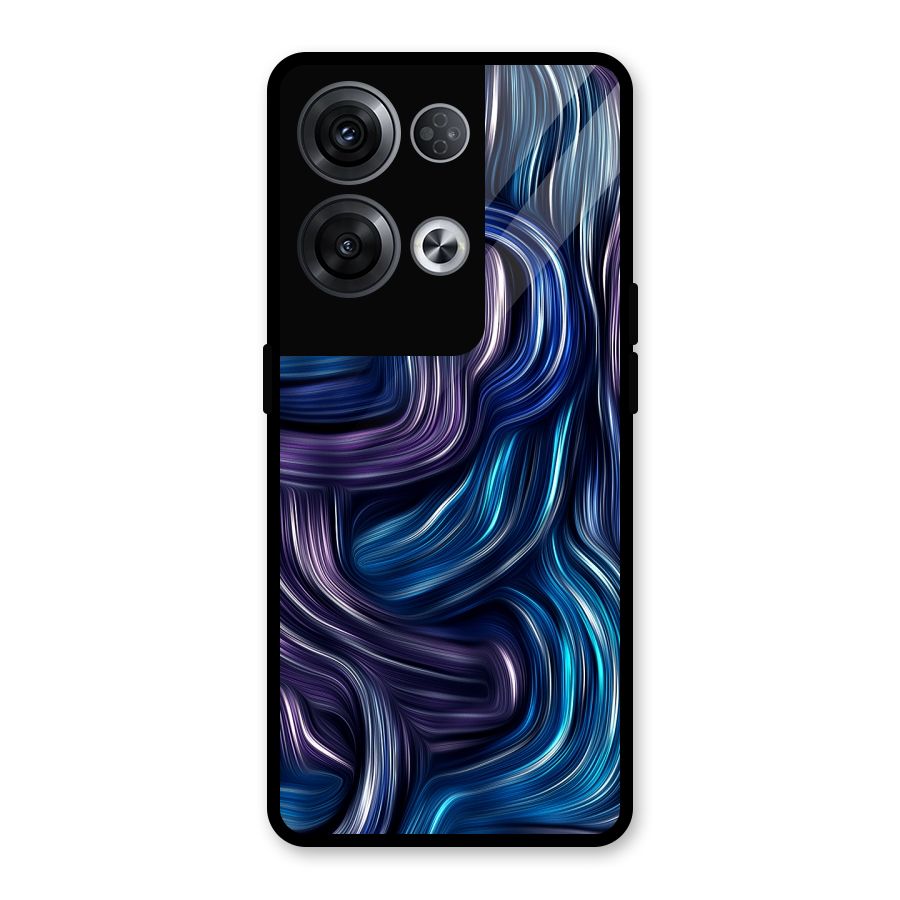 Blue and Purple Oil Paint Glass Back Case for Oppo Reno8 Pro 5G