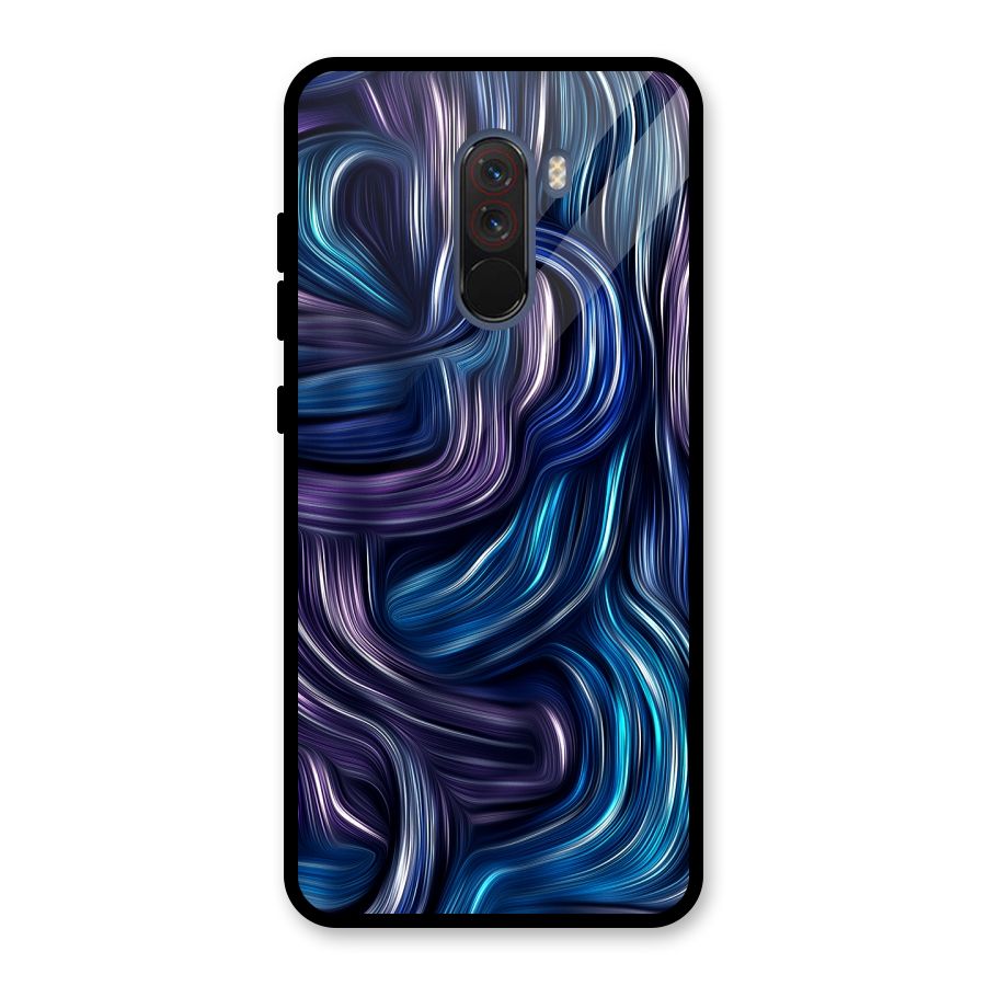 Blue and Purple Oil Paint Glass Back Case for Poco F1