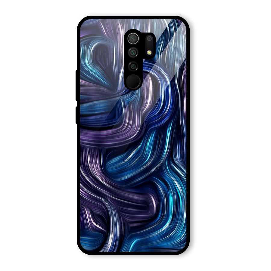 Blue and Purple Oil Paint Glass Back Case for Poco M2