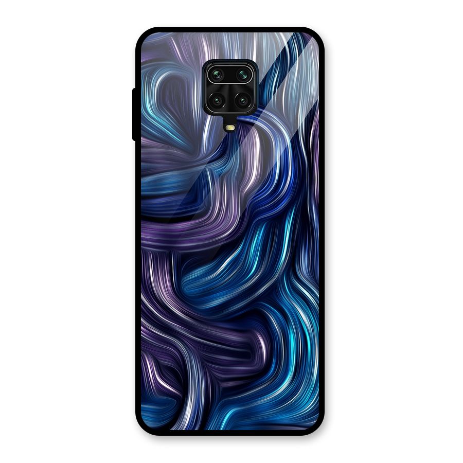 Blue and Purple Oil Paint Glass Back Case for Poco M2 Pro
