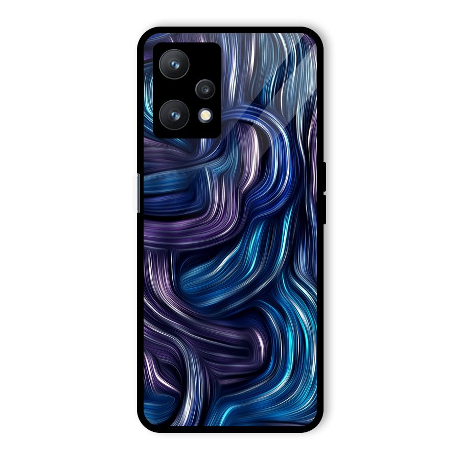Blue and Purple Oil Paint Glass Back Case for Realme 9 Pro 5G