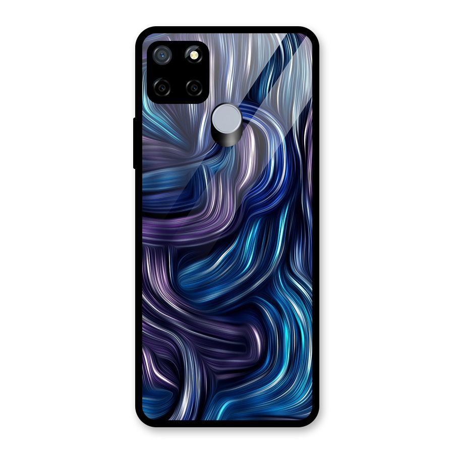 Blue and Purple Oil Paint Glass Back Case for Realme C15