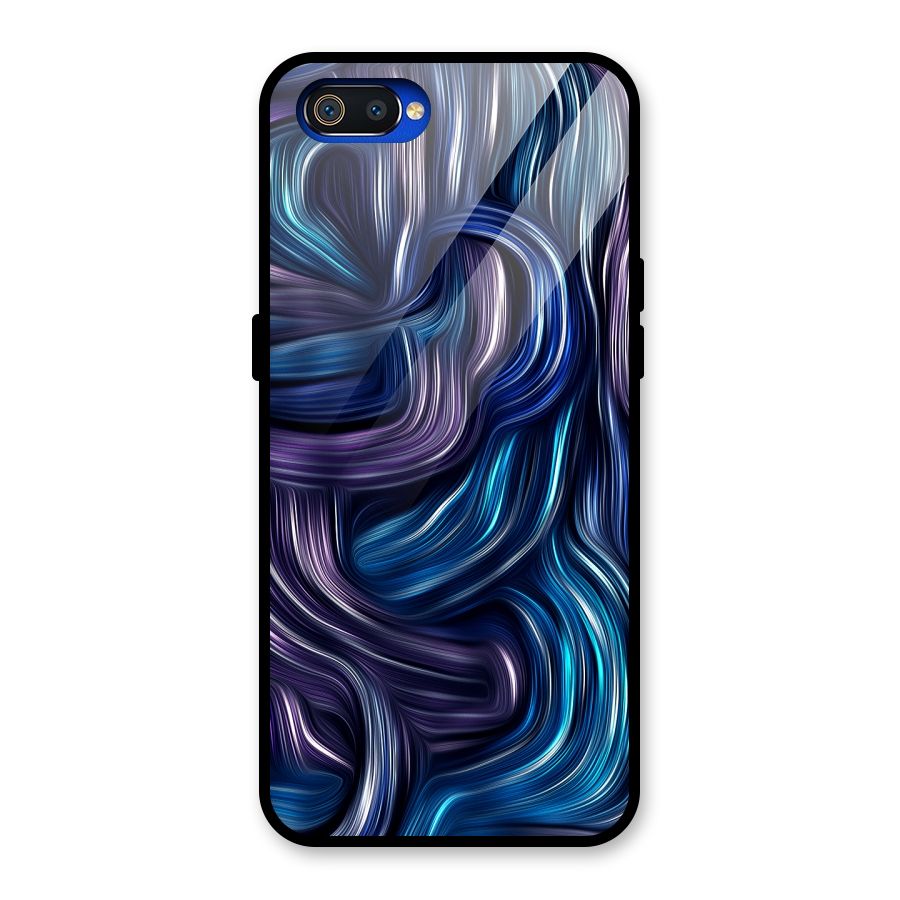 Blue and Purple Oil Paint Glass Back Case for Realme C2