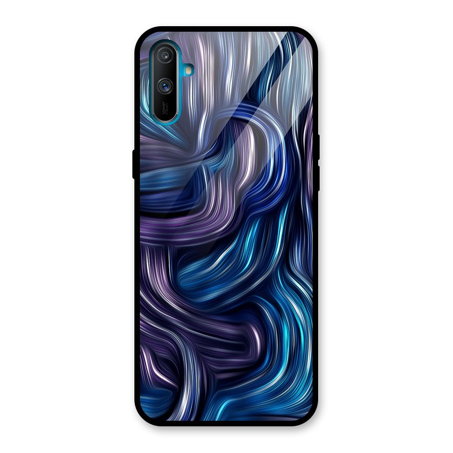 Blue and Purple Oil Paint Glass Back Case for Realme C3