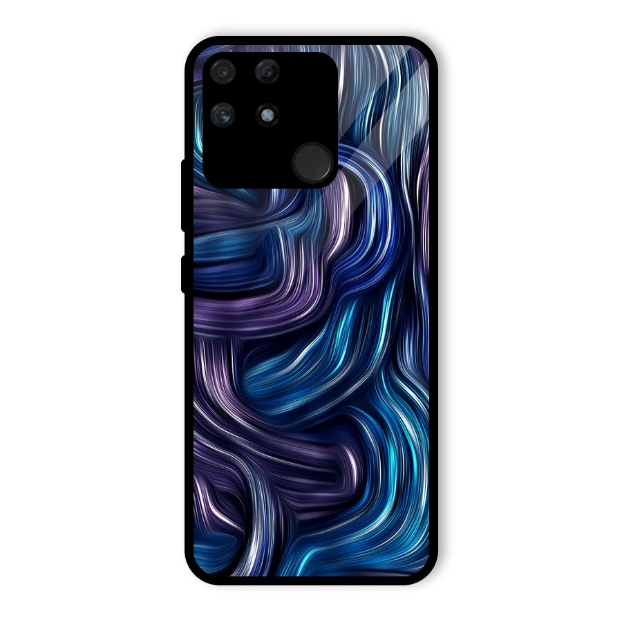 Blue and Purple Oil Paint Glass Back Case for Realme Narzo 50A