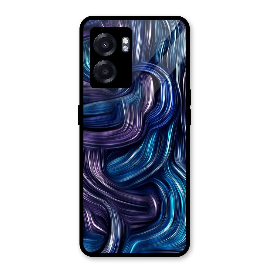 Blue and Purple Oil Paint Glass Back Case for Realme Narzo 50 5G
