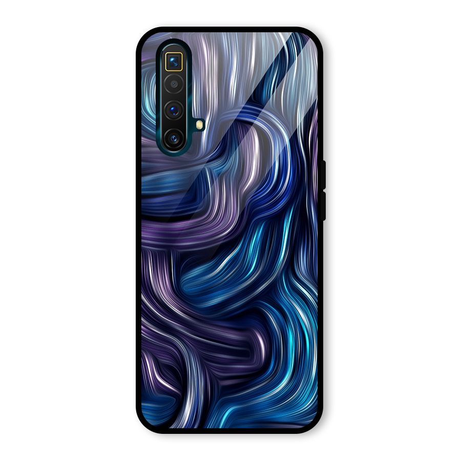 Blue and Purple Oil Paint Glass Back Case for Realme X3