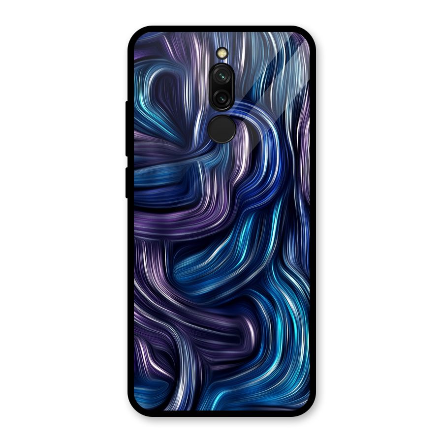 Blue and Purple Oil Paint Glass Back Case for Redmi 8