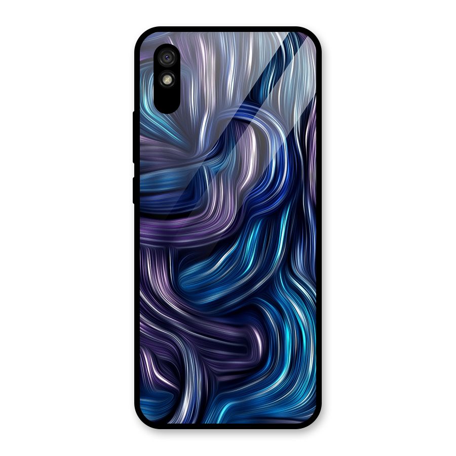 Blue and Purple Oil Paint Glass Back Case for Redmi 9i