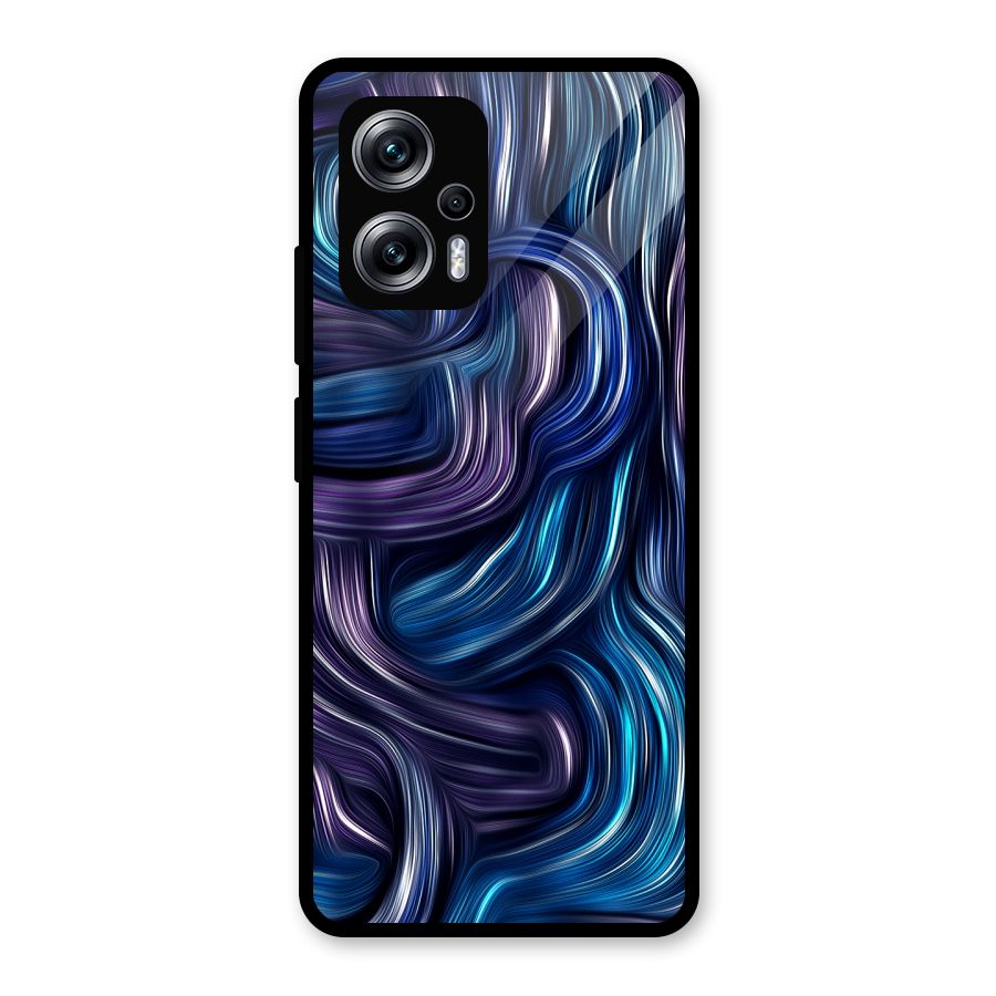 Blue and Purple Oil Paint Glass Back Case for Redmi K50i