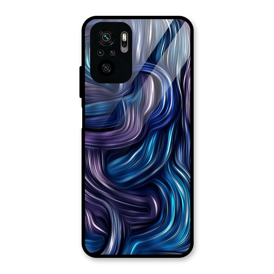 Blue and Purple Oil Paint Glass Back Case for Redmi Note 10S