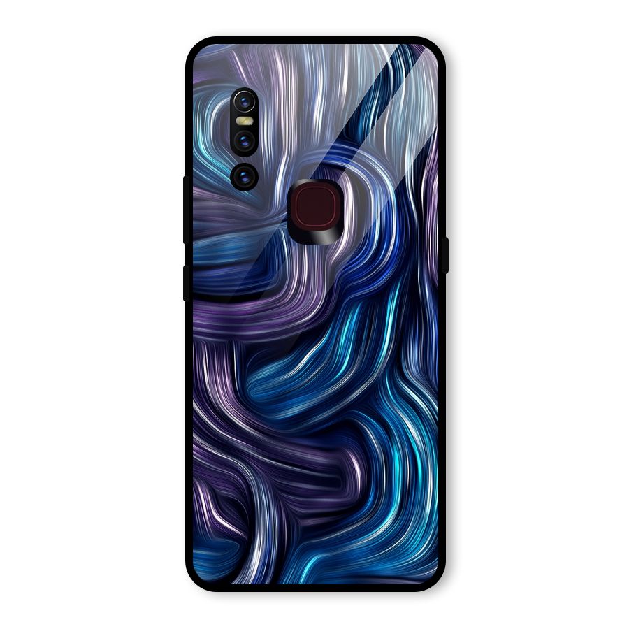 Blue and Purple Oil Paint Glass Back Case for Vivo V15