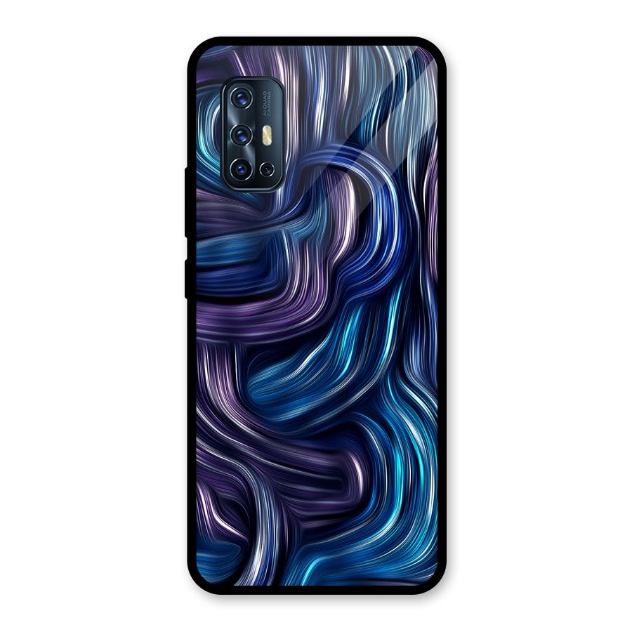 Blue and Purple Oil Paint Glass Back Case for Vivo V17