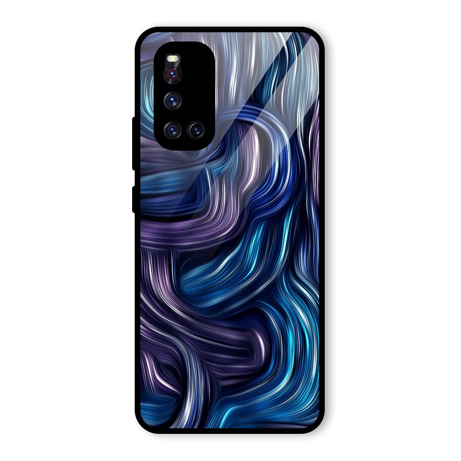 Blue and Purple Oil Paint Glass Back Case for Vivo V19