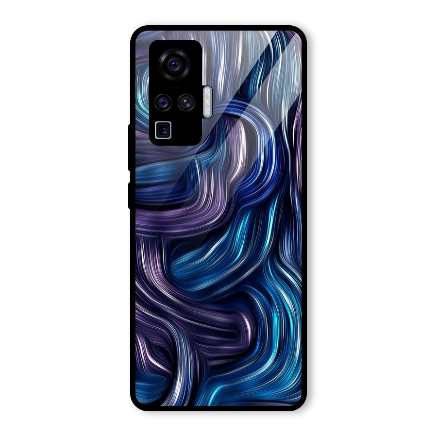 Blue and Purple Oil Paint Glass Back Case for Vivo X50 Pro